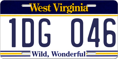 WV license plate 1DG046