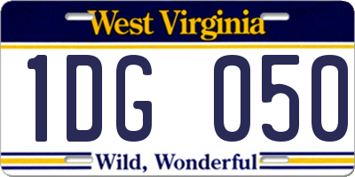 WV license plate 1DG050