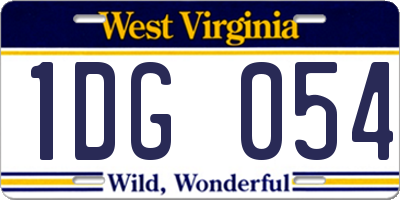 WV license plate 1DG054