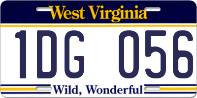 WV license plate 1DG056