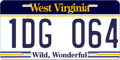 WV license plate 1DG064