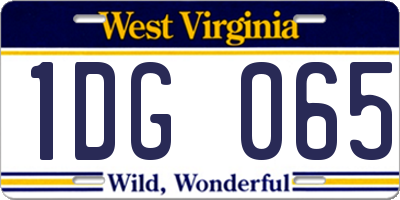 WV license plate 1DG065