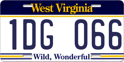 WV license plate 1DG066