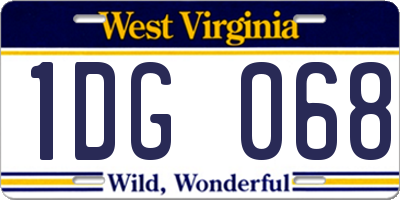 WV license plate 1DG068