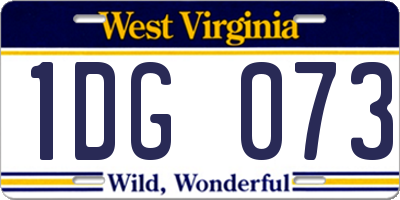 WV license plate 1DG073