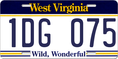 WV license plate 1DG075