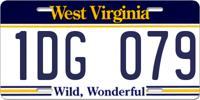 WV license plate 1DG079