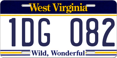 WV license plate 1DG082