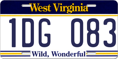 WV license plate 1DG083