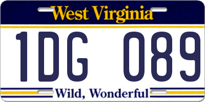 WV license plate 1DG089