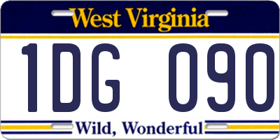 WV license plate 1DG090