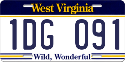 WV license plate 1DG091