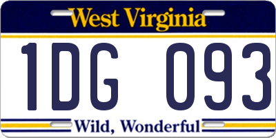 WV license plate 1DG093