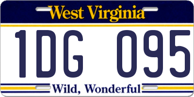 WV license plate 1DG095