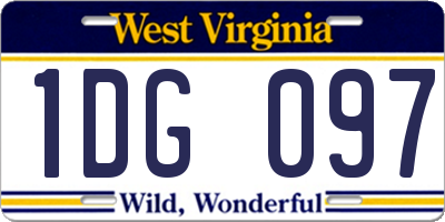 WV license plate 1DG097