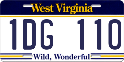 WV license plate 1DG110
