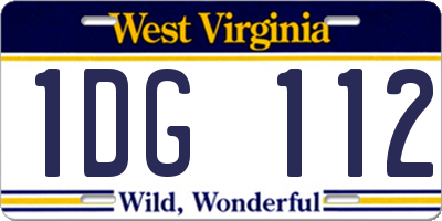 WV license plate 1DG112