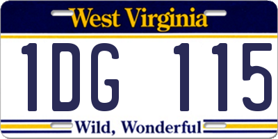 WV license plate 1DG115