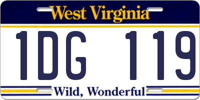 WV license plate 1DG119