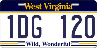 WV license plate 1DG120