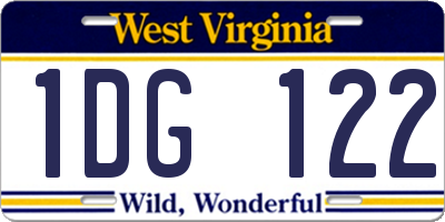 WV license plate 1DG122