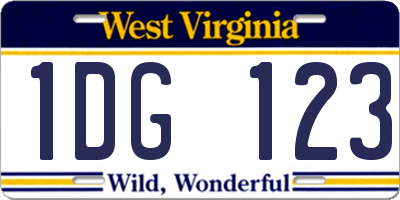 WV license plate 1DG123
