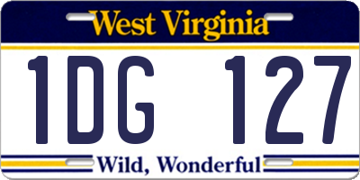 WV license plate 1DG127