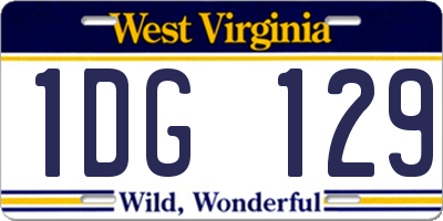 WV license plate 1DG129