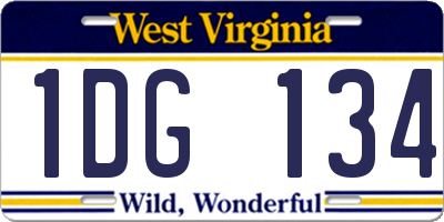 WV license plate 1DG134