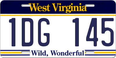 WV license plate 1DG145