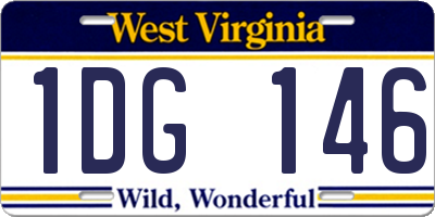 WV license plate 1DG146