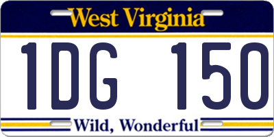 WV license plate 1DG150