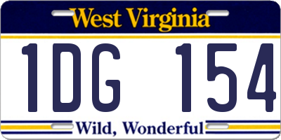 WV license plate 1DG154