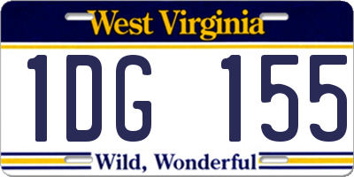 WV license plate 1DG155