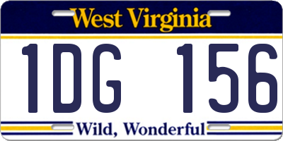 WV license plate 1DG156
