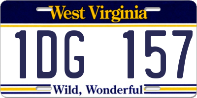 WV license plate 1DG157