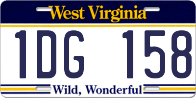 WV license plate 1DG158