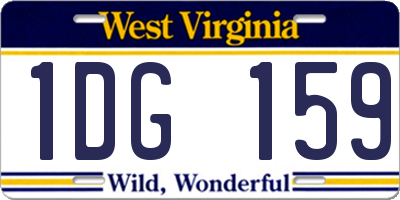 WV license plate 1DG159
