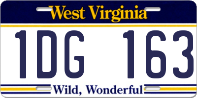 WV license plate 1DG163
