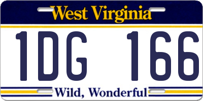 WV license plate 1DG166