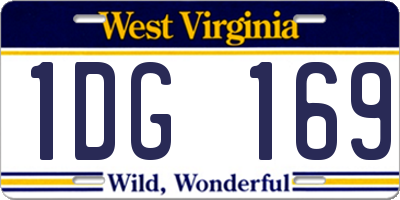 WV license plate 1DG169