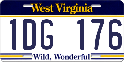 WV license plate 1DG176
