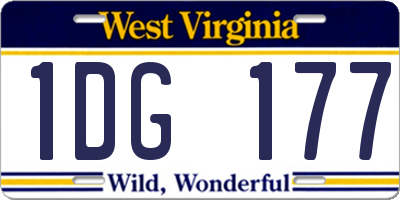 WV license plate 1DG177