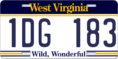 WV license plate 1DG183