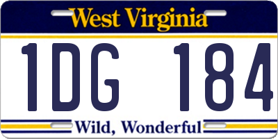 WV license plate 1DG184