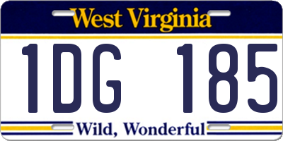 WV license plate 1DG185