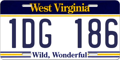 WV license plate 1DG186