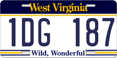 WV license plate 1DG187