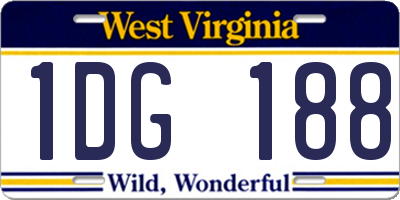 WV license plate 1DG188