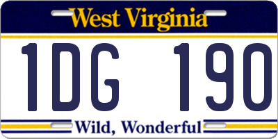 WV license plate 1DG190